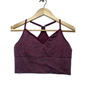 Victoria Secret Pink Active Women's Burgundy Seamless Crop Top Sports Bra SZ M